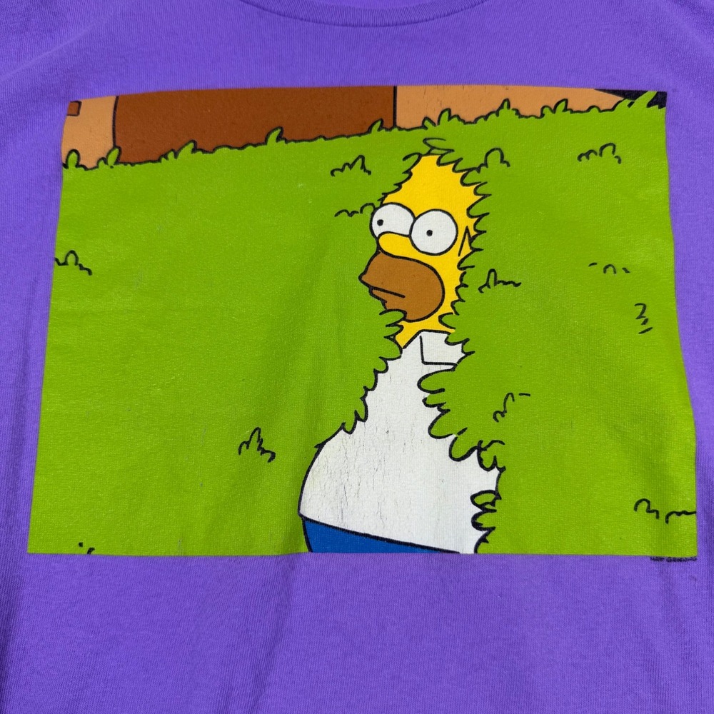 The Simpsons Homer Bush T-Shirt Purple Mad Engine Cartoon TV Show Womens